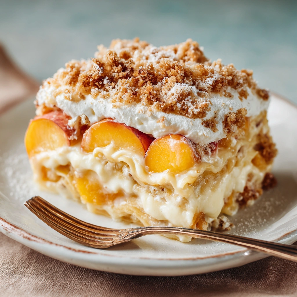 Peach Cobbler Lasagna: A Sweet Twist on Tradition!