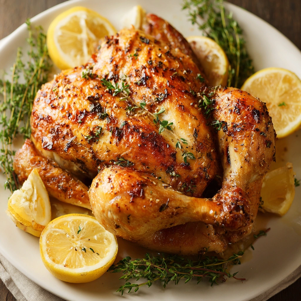 Roasted Spring Chicken with Lemon &amp; Thyme: A Flavorful Delight!