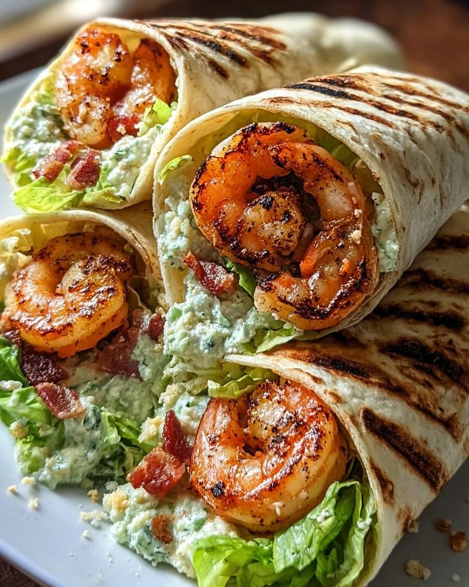 Grilled Shrimp Caesar Wraps