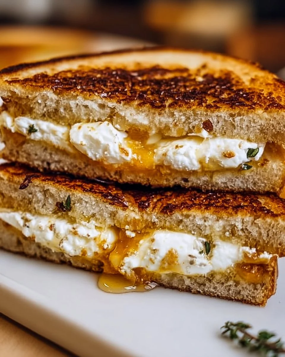 Indulge in Goat Cheese Grilled Cheese with Honey Bliss