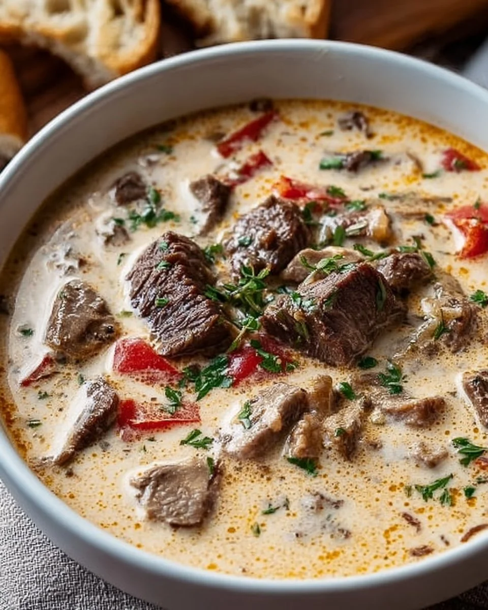 Irresistibly Creamy Philly Cheese Steak Soup You’ll Love