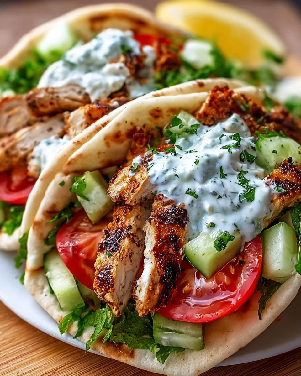 Mediterranean Chicken Gyros with Creamy Feta Tzatziki