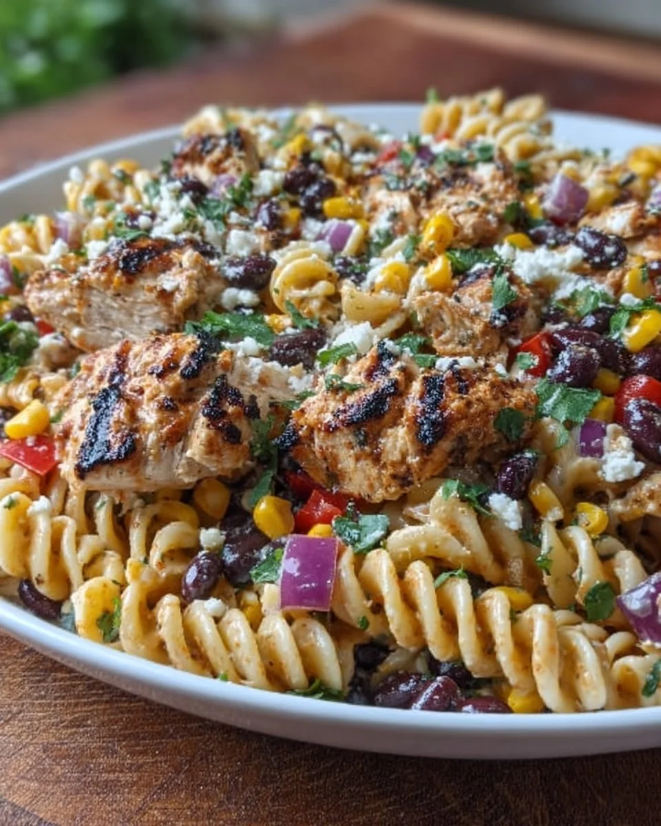 Southwest Chipotle Chicken Pasta Salad