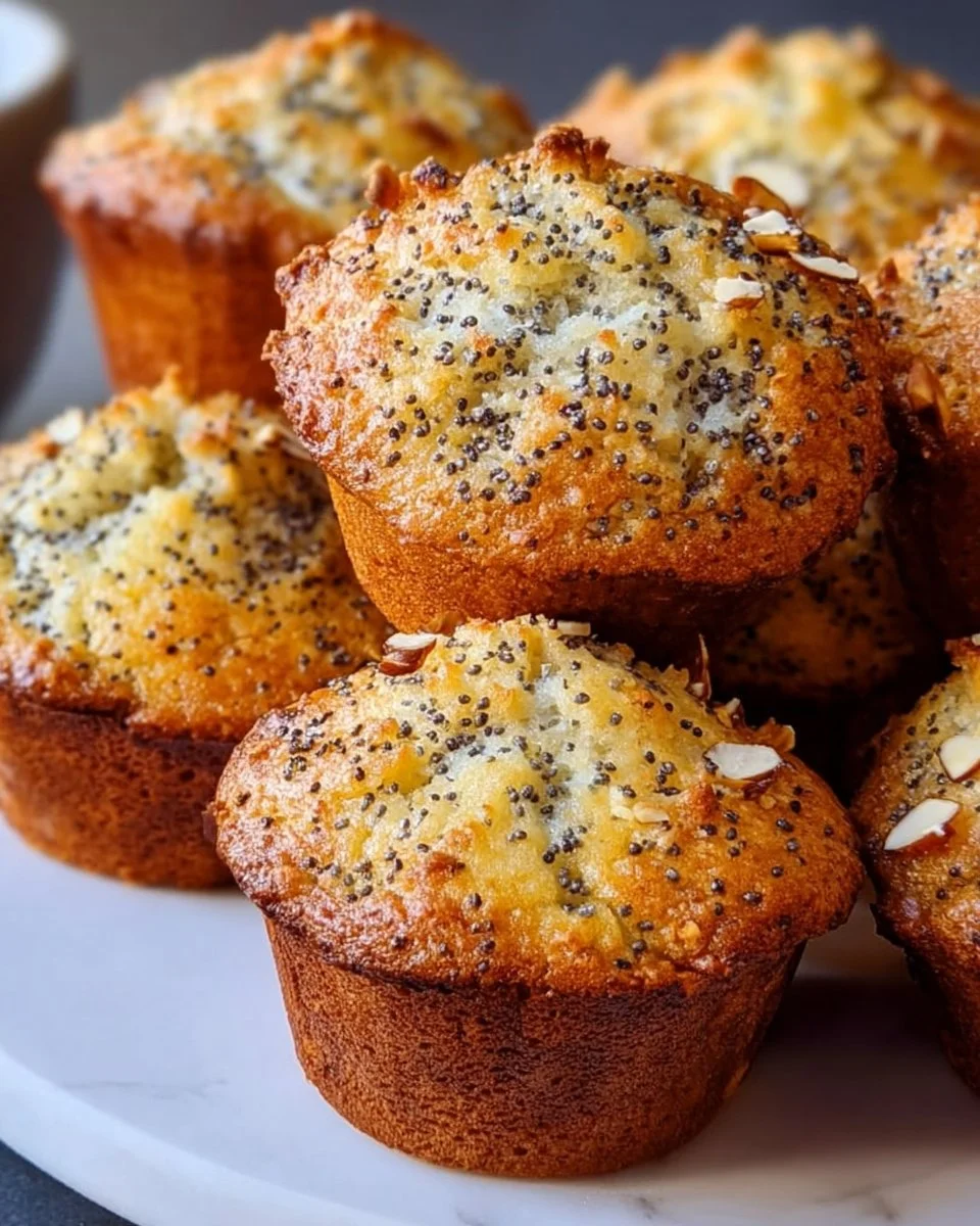 Bakery-Style Almond Poppy Seed Muffins