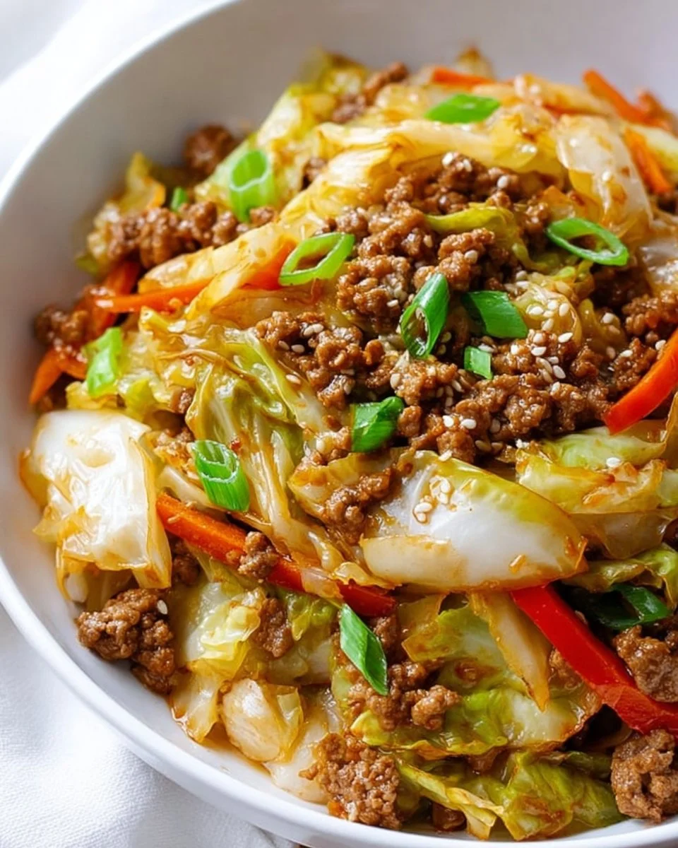 Cabbage Stir Fry with Beef and Pork