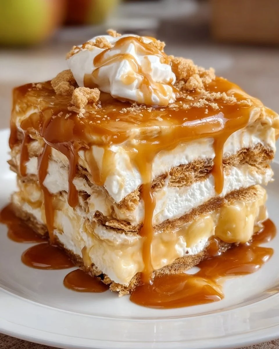 Caramel Apple Eclair Cake