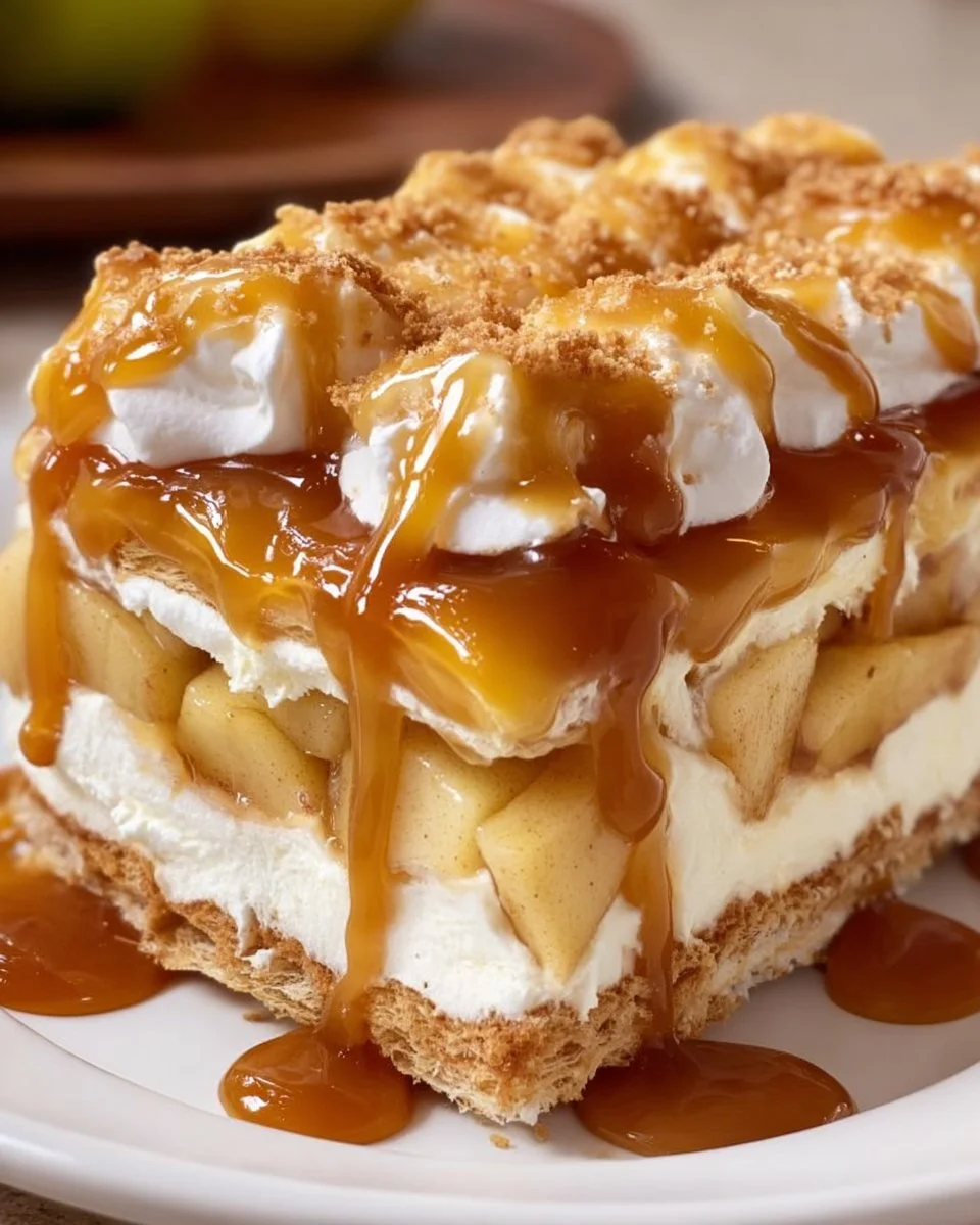 Caramel Apple Eclair Cake