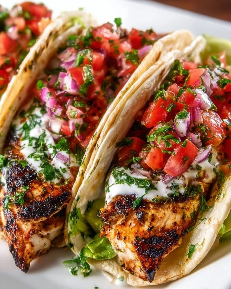 Cilantro Lime Grilled Chicken Tacos