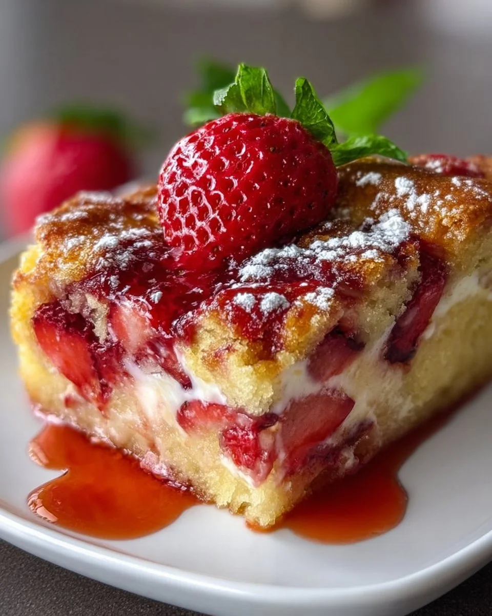 Gooey Strawberry Earthquake Cake