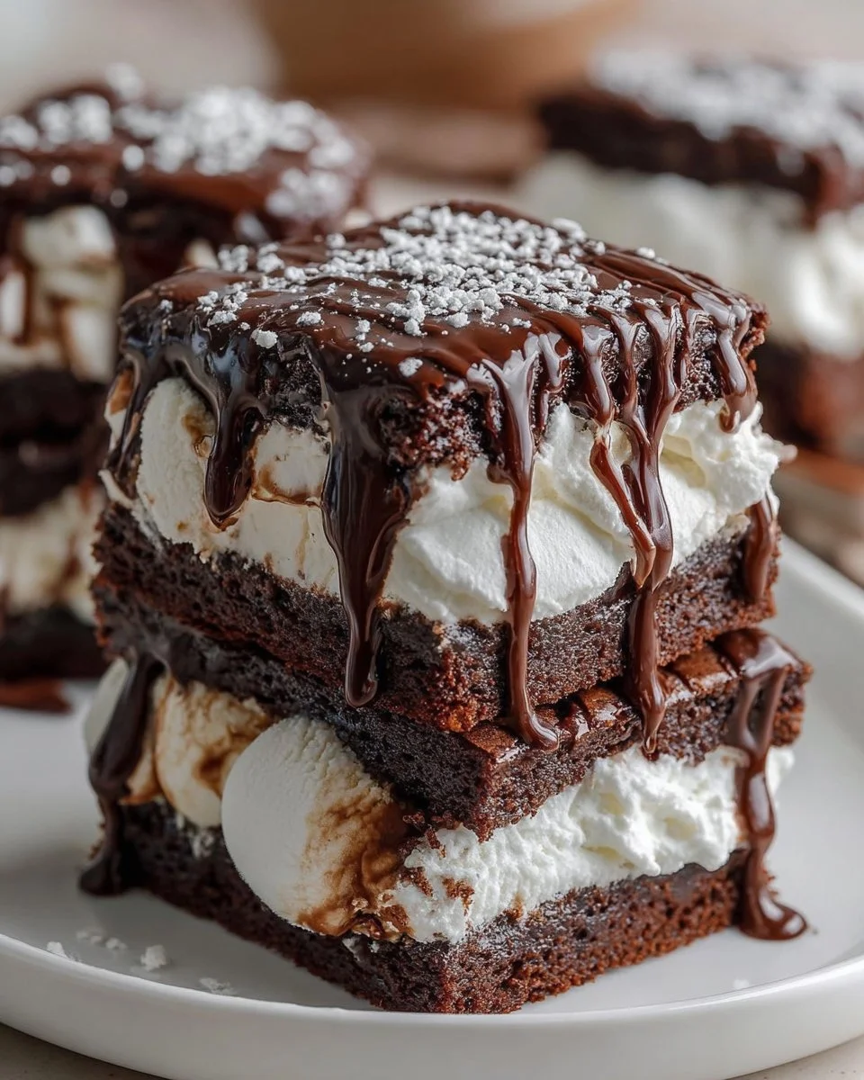 Ice Cream Sandwiches Made with Homemade Brownies