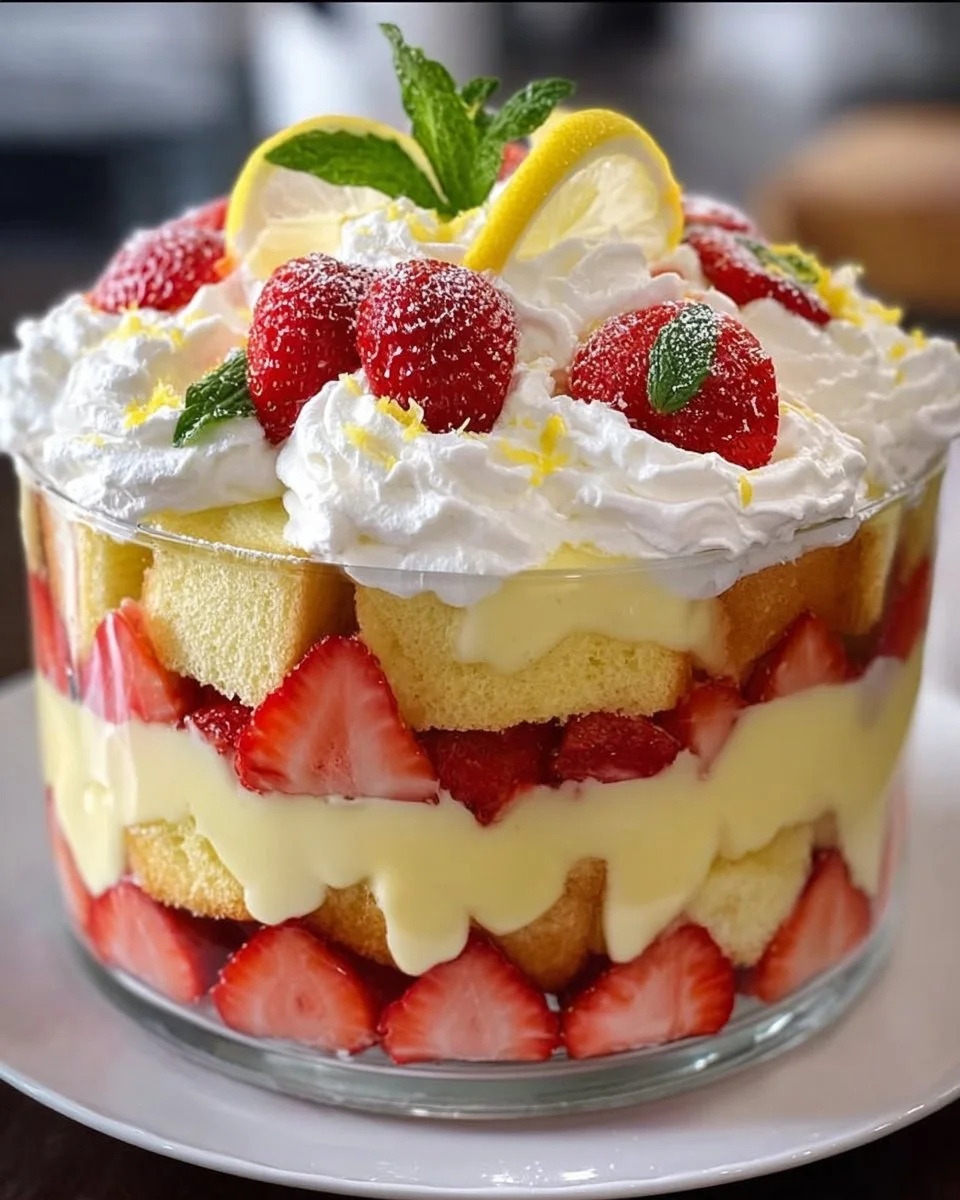 Lemon Strawberry Trifle
