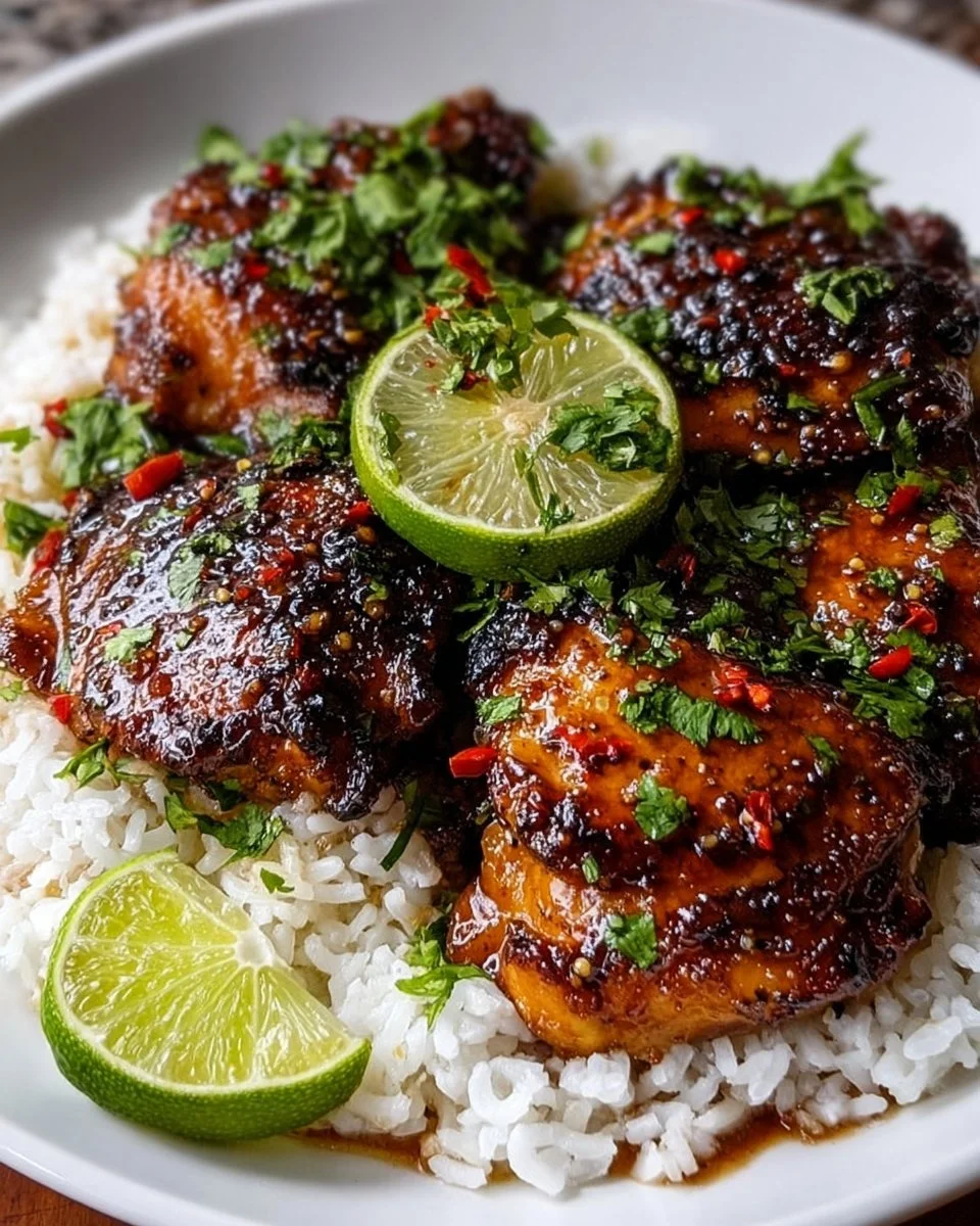 Maple Glazed Chicken with Coconut Rice
