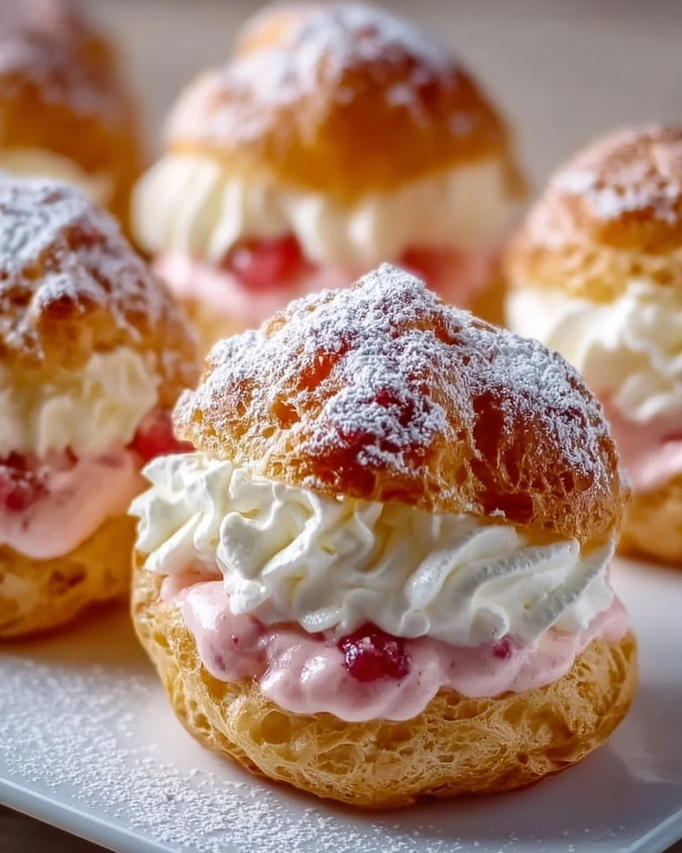 Rhubarb Cream Puffs