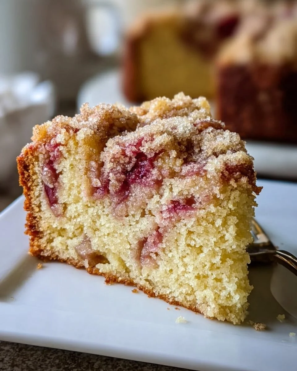 Sour Cream Rhubarb Coffee Cake
