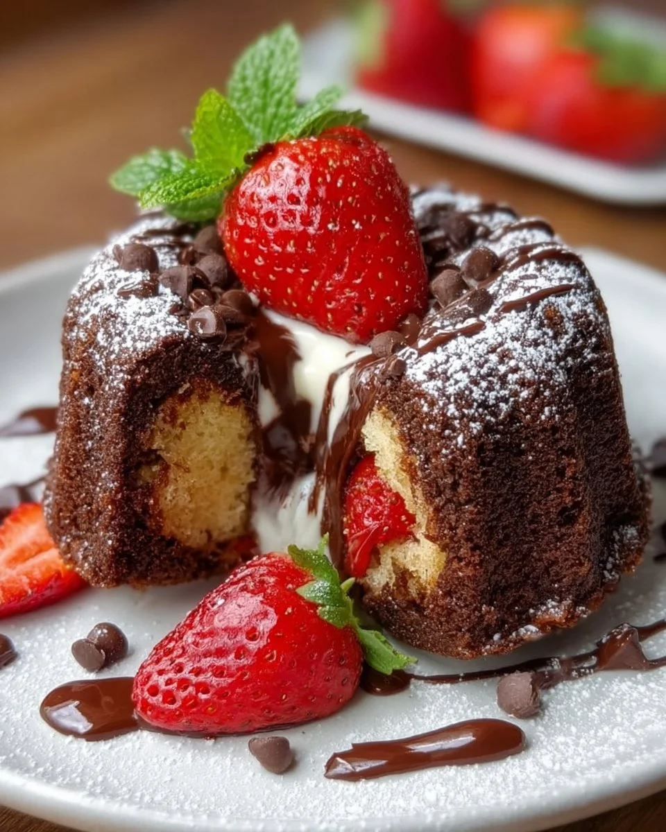Strawberry Chocolate Shell Cake