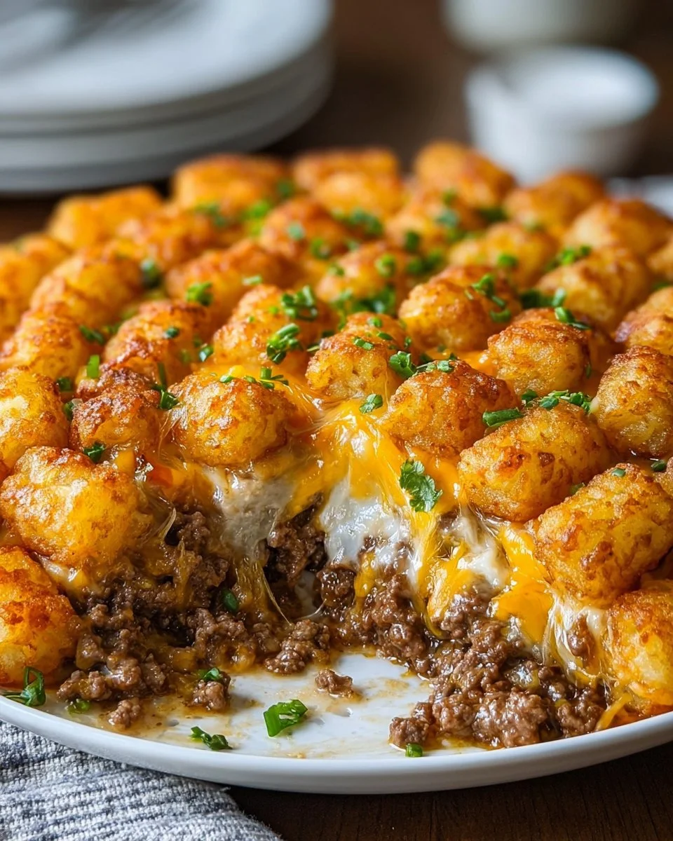 Tater Tot Casserole with Ground Beef