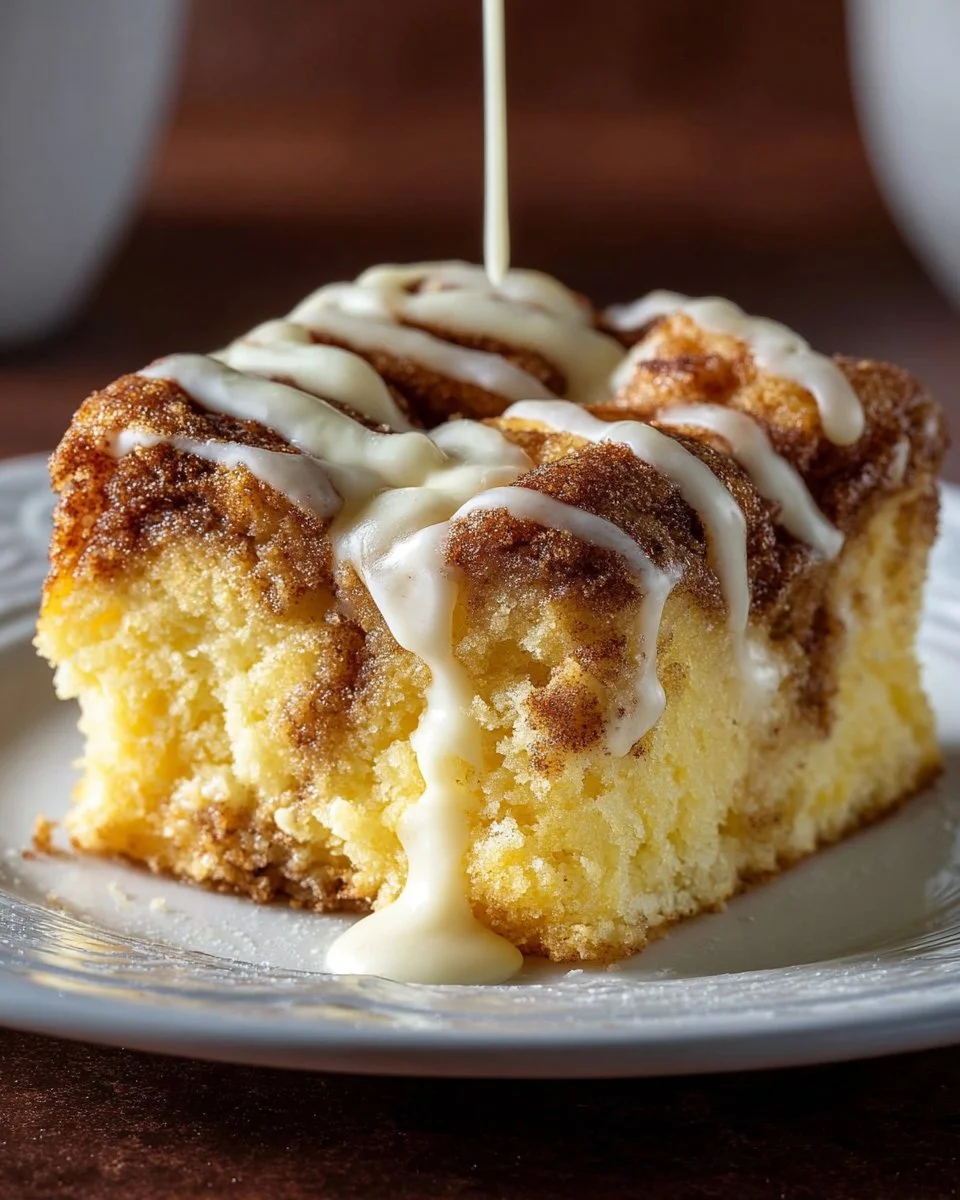 Cinnamon Roll Poke Cake