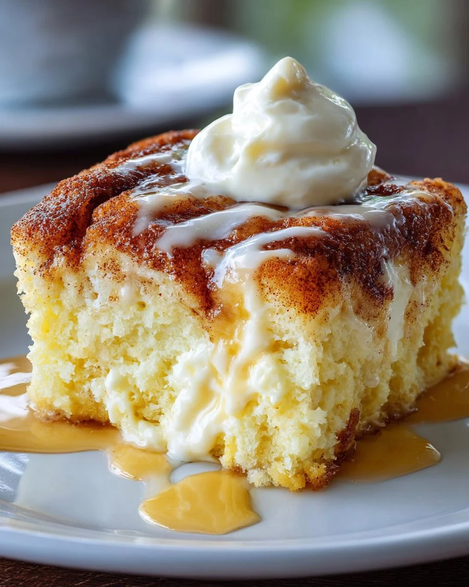 Cinnamon Roll Poke Cake