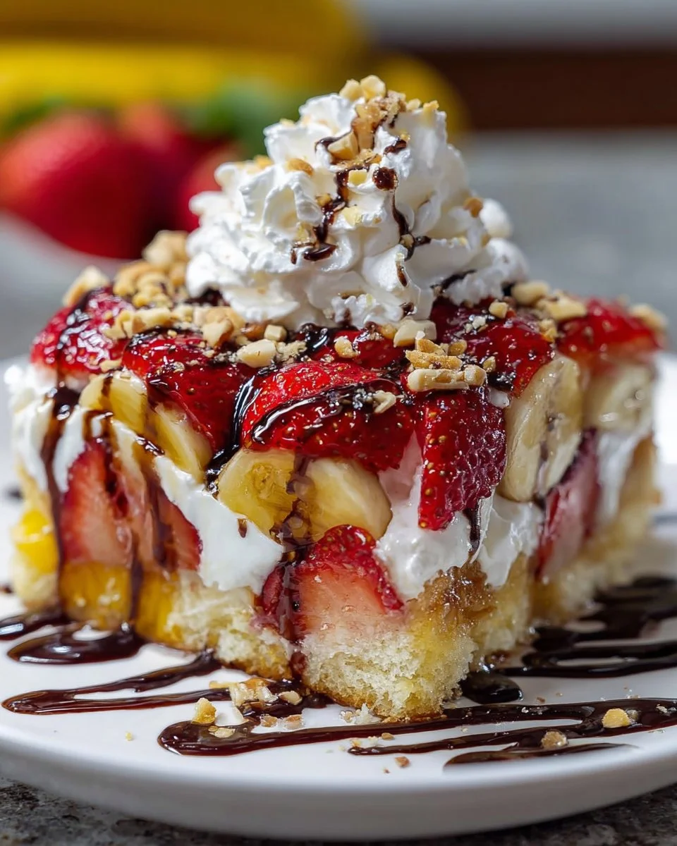 Easy Banana Split Dump Cake