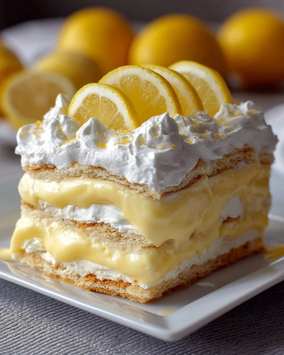 No-Bake Lemon Éclair Cake
