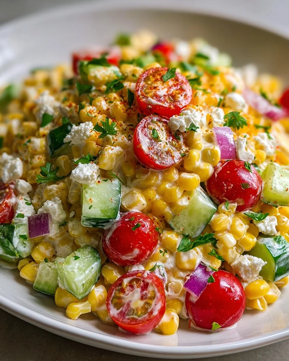 Street Corn Creamy Cucumber Salad