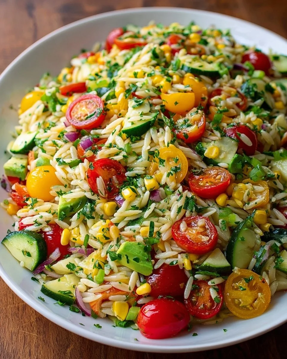 Veggie Rainbow Orzo Salad
