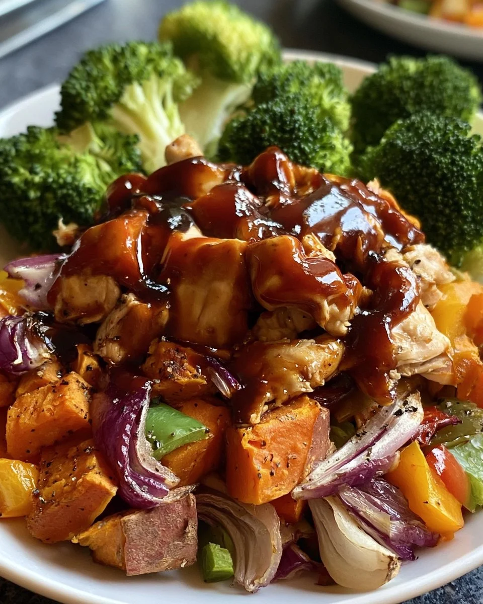 BBQ Chicken &amp; Roasted Sweet Potato Bowls