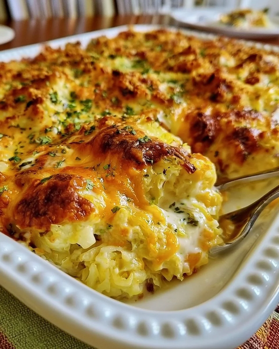 Cheesy Baked Cabbage Casserole