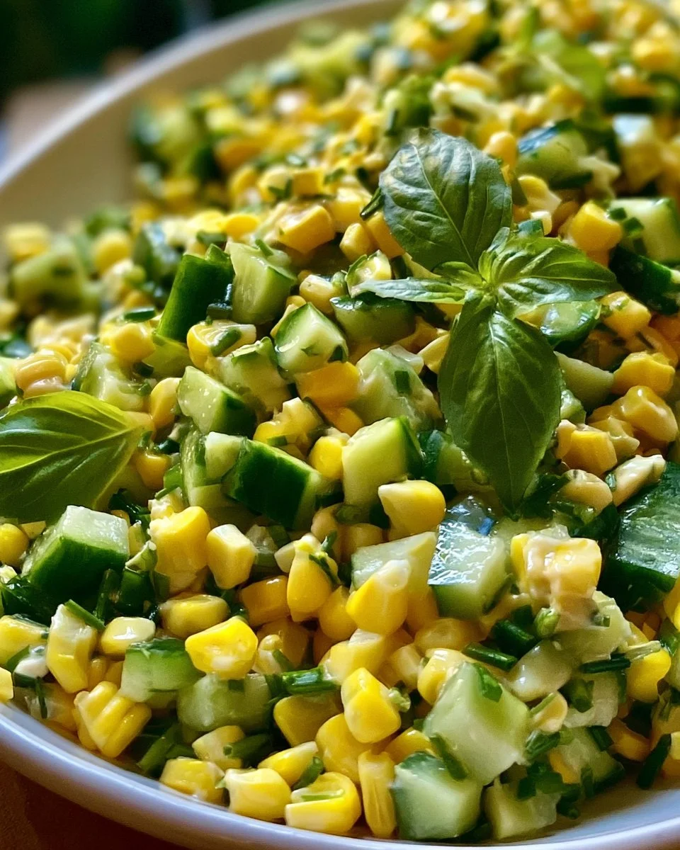 Corn and Cucumber Salad with Basil and Chives