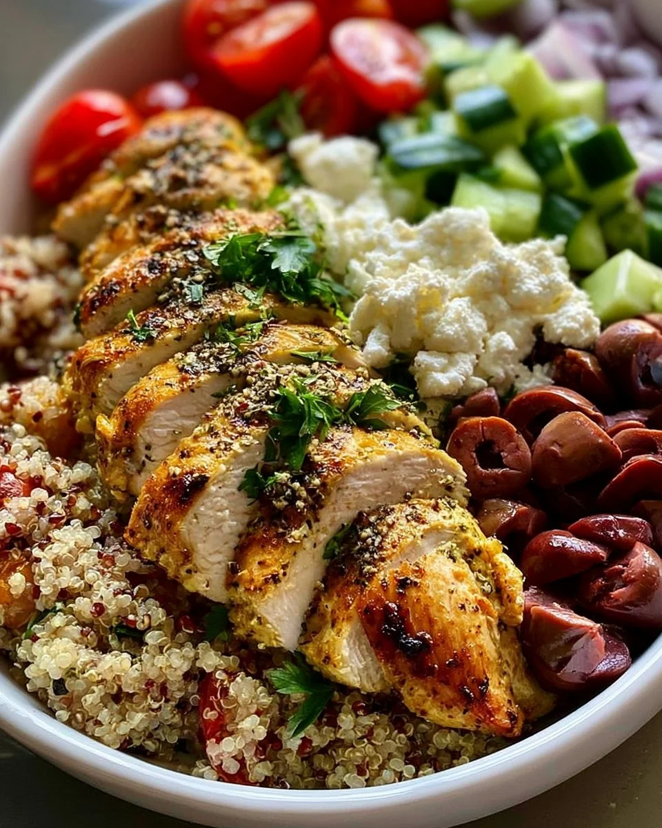 High Protein Mediterranean Chicken Bowl