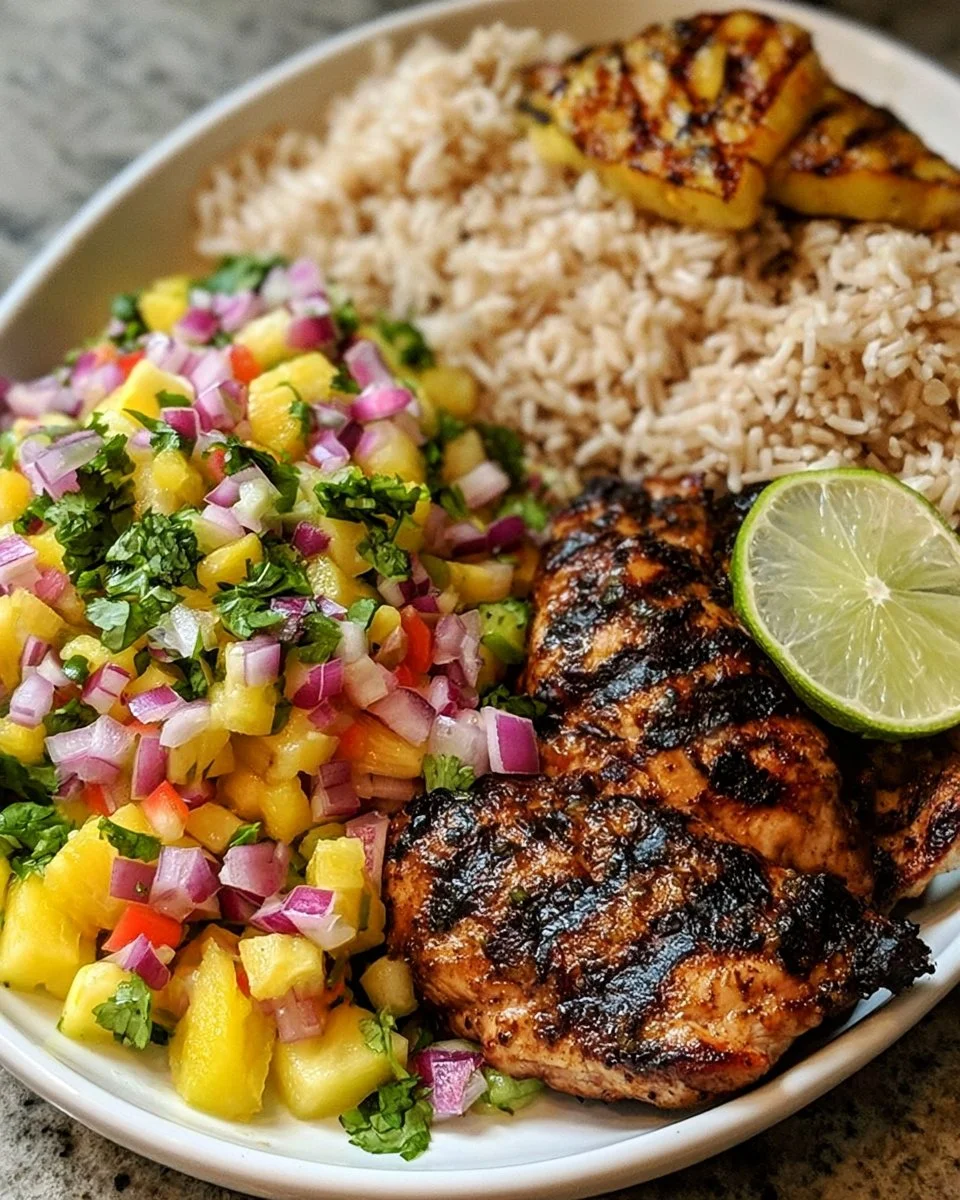 Jerk Chicken Bowl with Pineapple Salsa