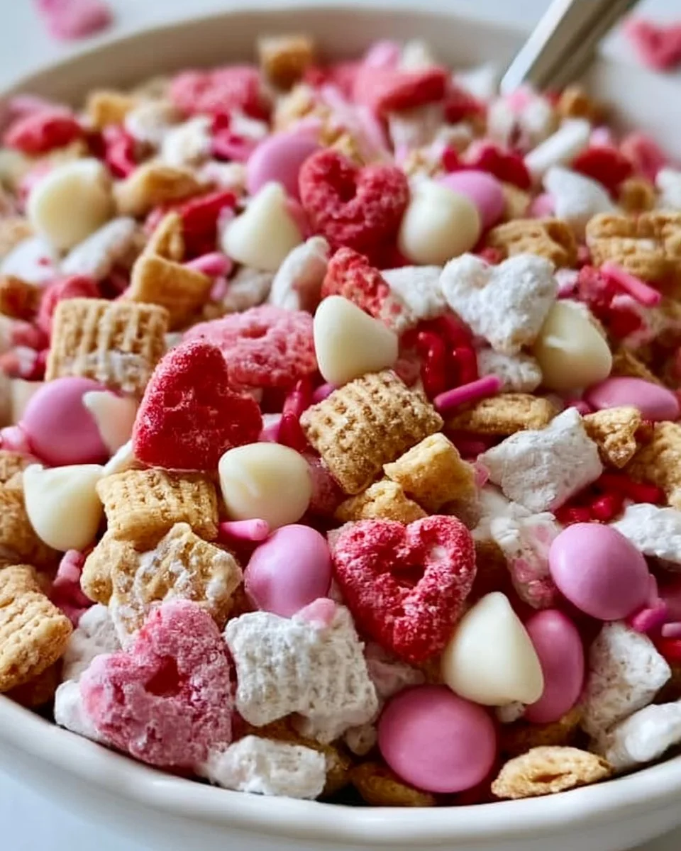 No Bake Valentine’s Chex Mix