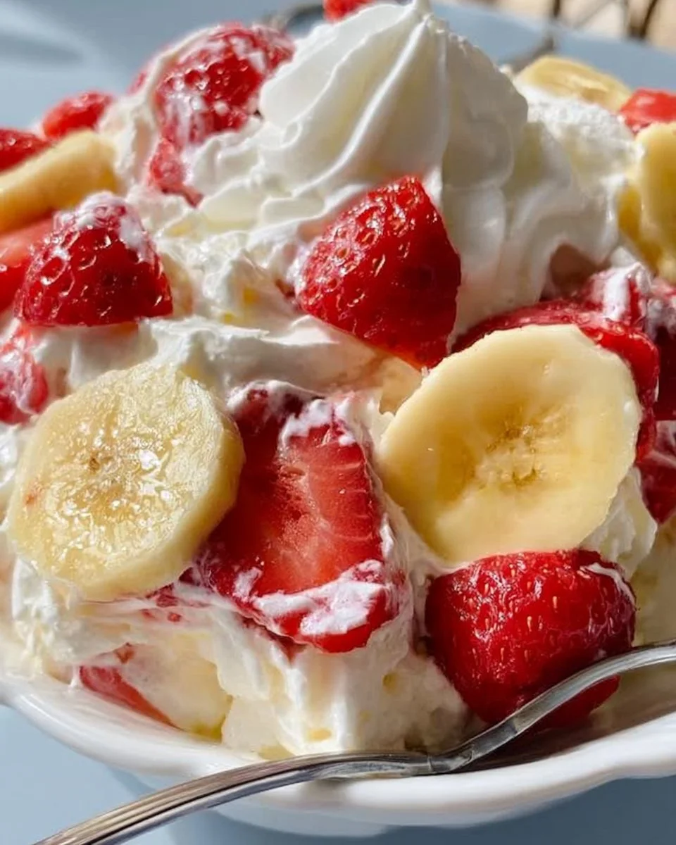 Strawberry Banana Cheesecake Fluff Salad