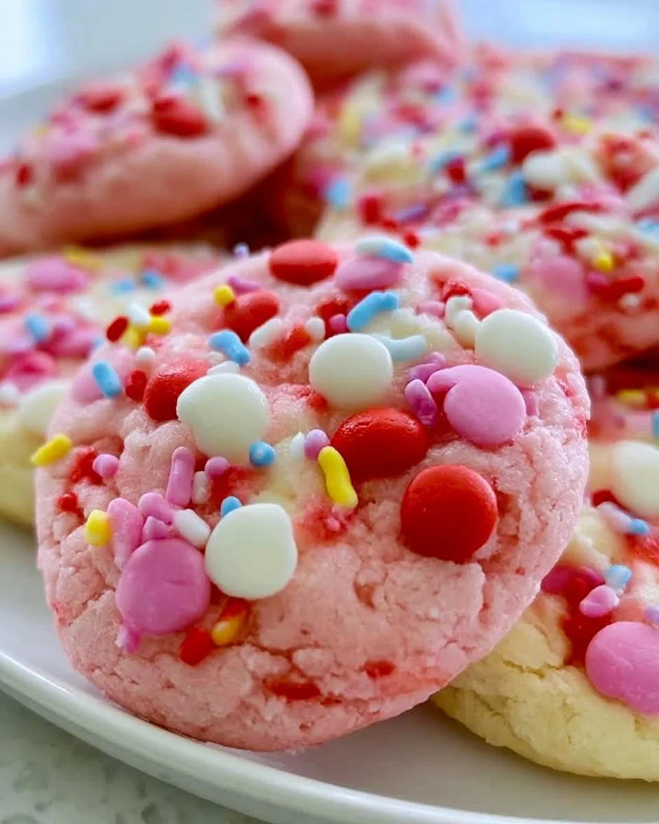 Strawberry Cake Mix Cookies