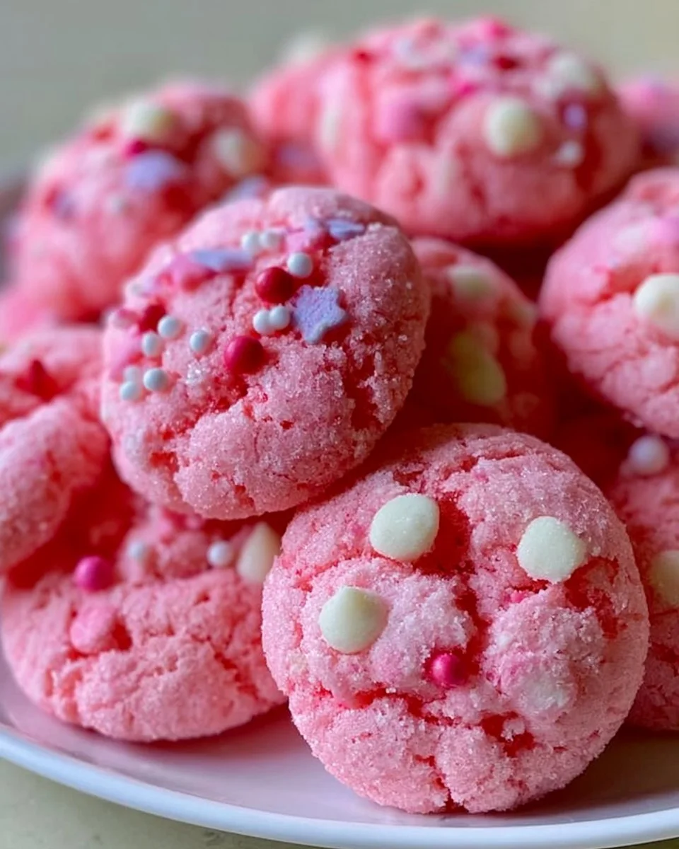 Strawberry Cake Mix Cookies